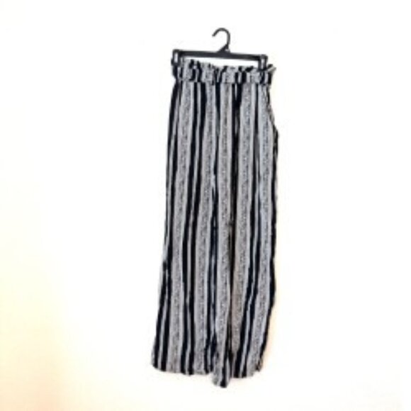 Boho Striped Wide Leg Pants | Sky and Sand | Size Large - Picture 1 of 6